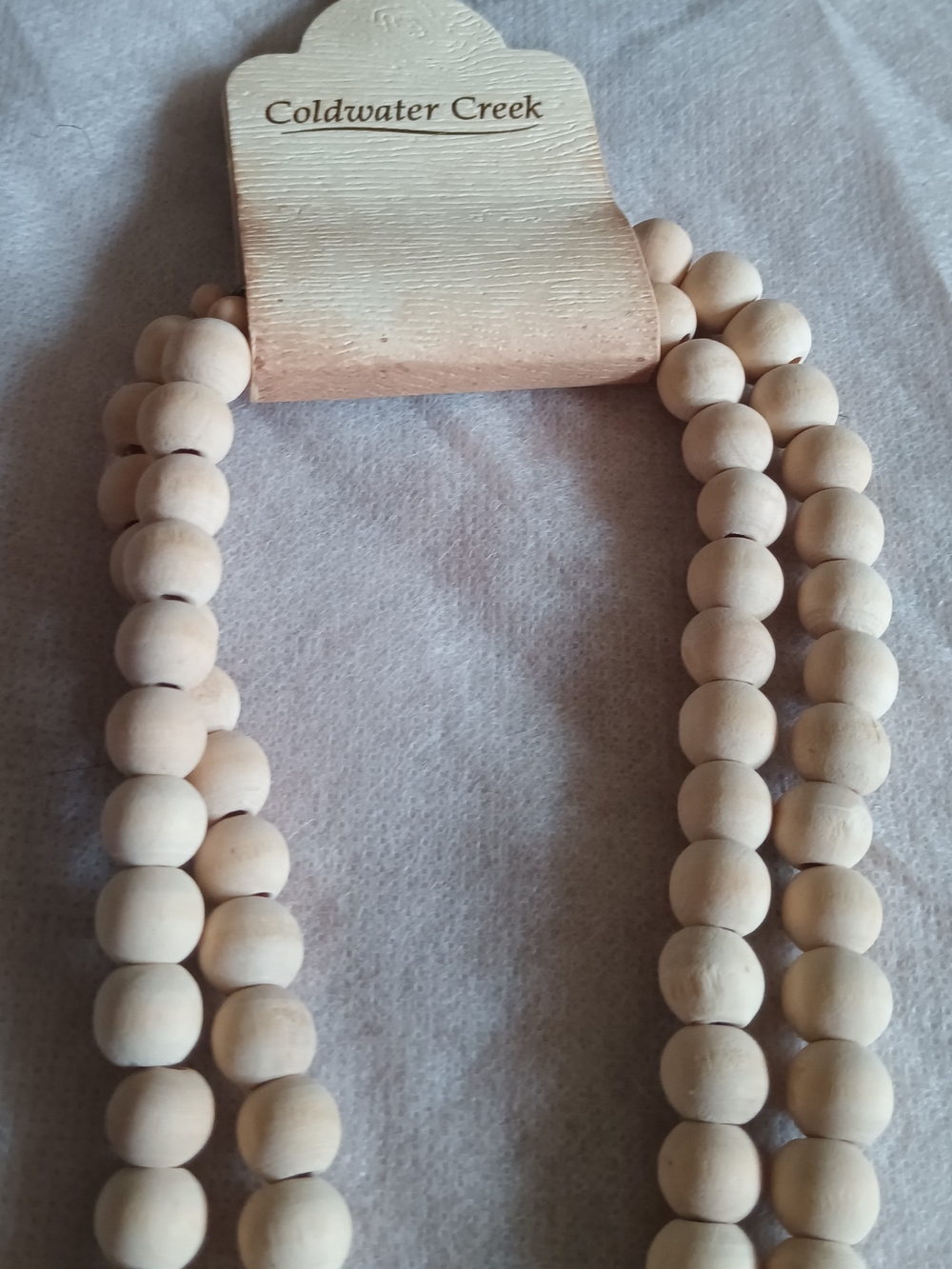 COLDWATER CREEK STONE & WOOD BEADS DOUBLE STRAND NECKLACE
